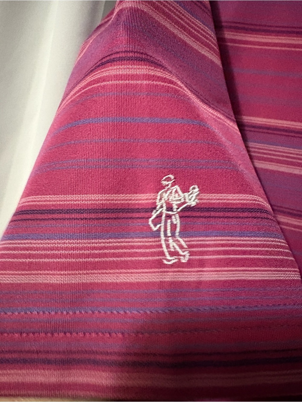 Chaps Men’s Fuchsia Striped‎ Performance Polo #2065 - Picture 3 of 4